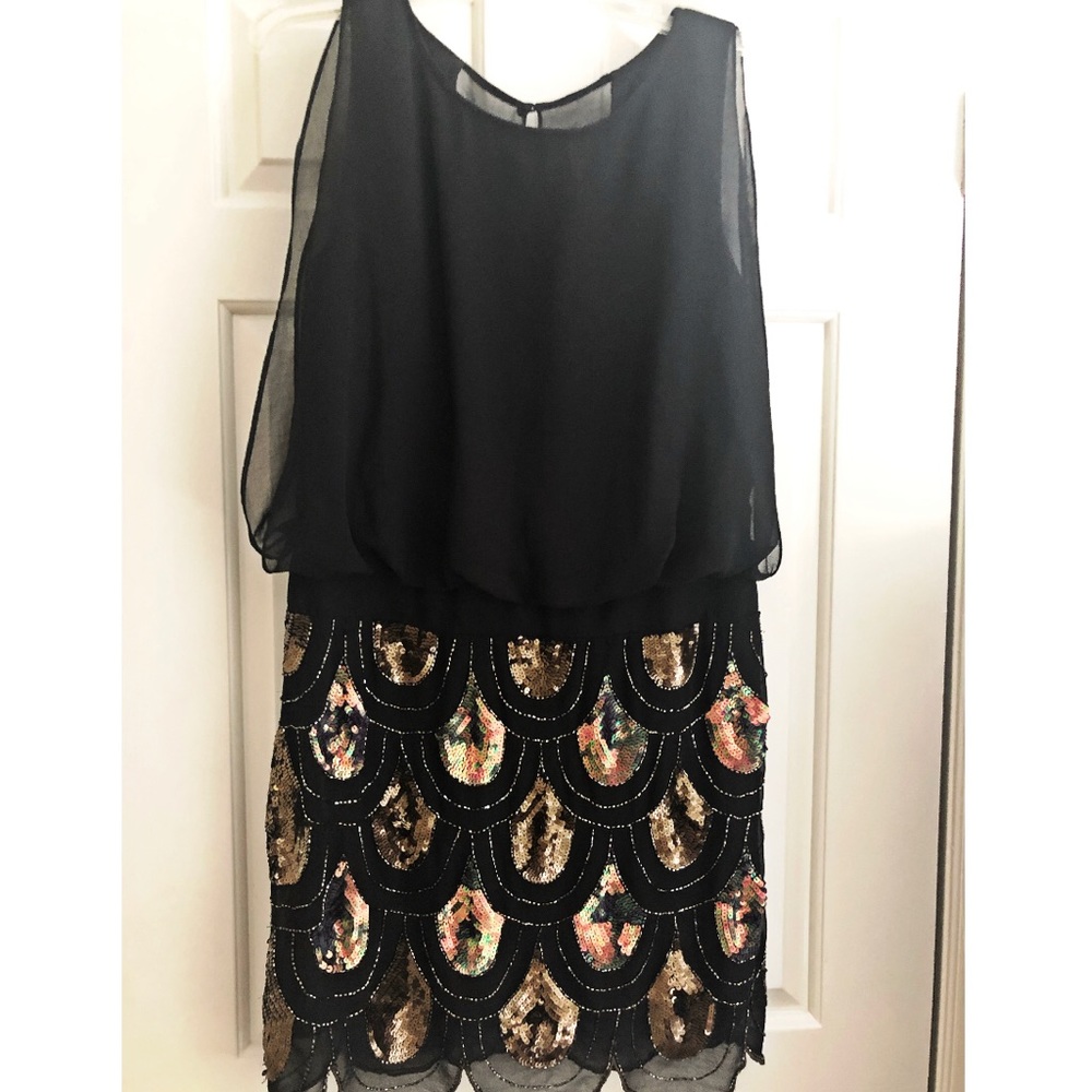 Beautiful short beaded  black dress